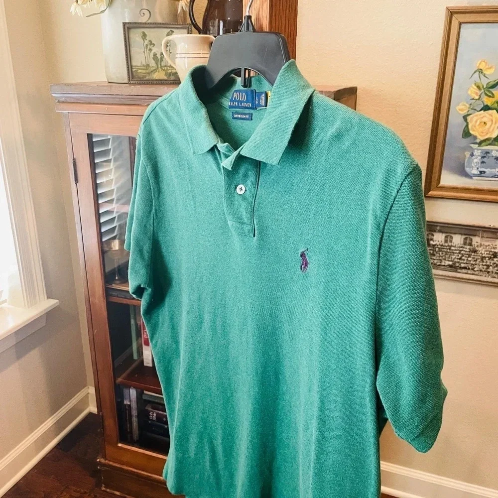 Polo Ralph Lauren men’s short sleeve cotton polo shirt SZ L forest green